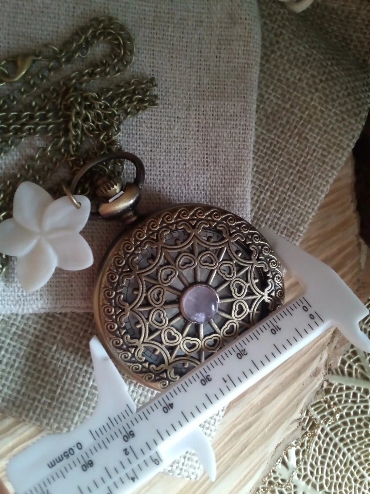 Collier sautoir montre avec pierres naturelles – photo 3